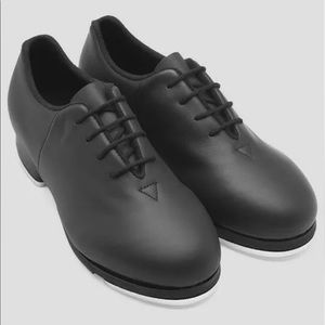 Bloch Flat Taps Tap Shoes Lace Up Black Leather 7.5